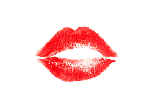 Preview: Print of red Female`s Lips Isolated on White.