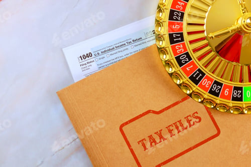 Preview: Tax preparation combines excitement of a roulette wheel with essential financial paperwork in a