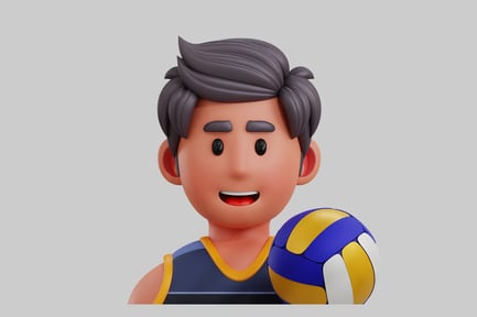 Preview: Cartoon boy volleyball player