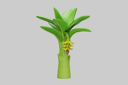 Preview: Cartoon banana tree with fruit