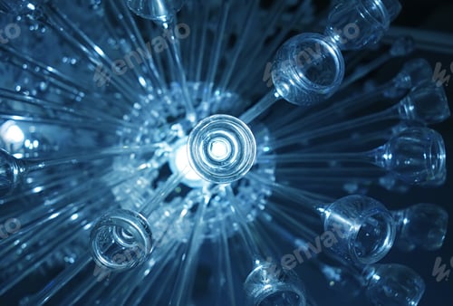 Preview: Blue Crystal Shape, Abstract Arctic Round Light