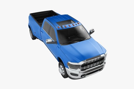 Preview: Blue Heavy-Duty Pickup Truck with Sunroof