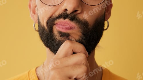 Preview: Detailed close-up shot of man's lips move