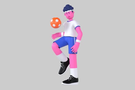 Preview: Stylized Football Player Character with Ball