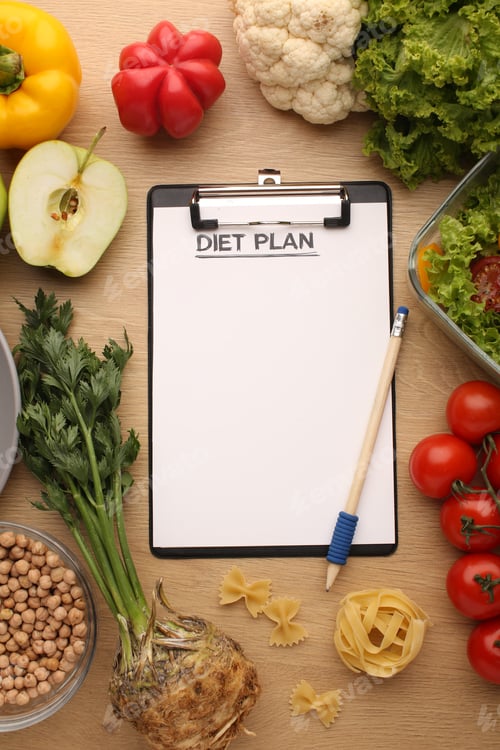 Preview: Making a meal plan for several days. Concept of healthy lifestyle, sports and daily routine.