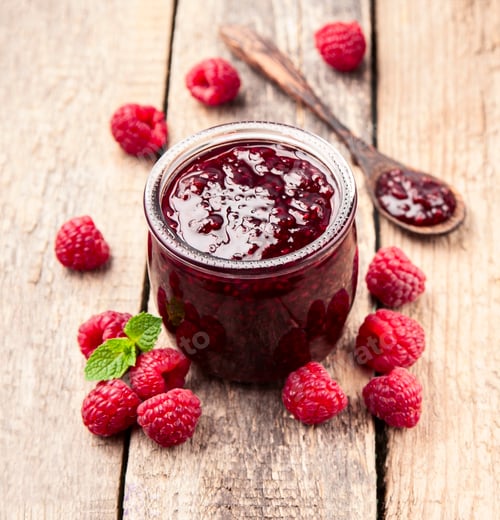 Preview: Raspberry jam with berry of raspbeery