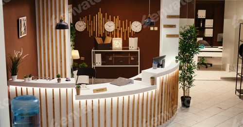 Preview: Empty modern resort lobby interior