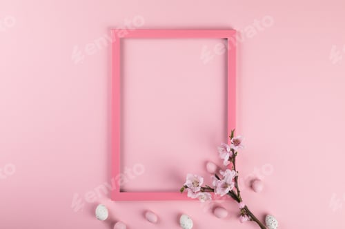 Preview: Easter Flowers composition. Traditional decoration easter concept, pattern.