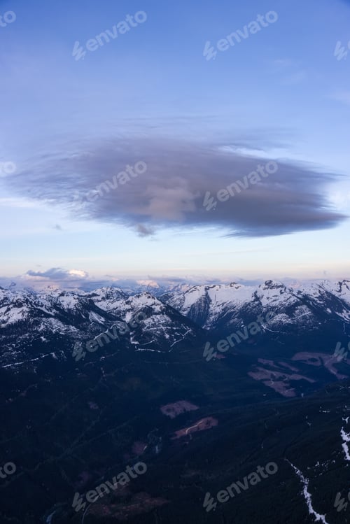 Preview: Aerial View from Airplane of Canadian Mountain Landscape