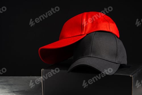 Preview: Baseball cap against black background studio shot