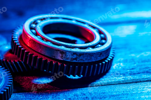 Preview: Gears. Machine part. Neon color