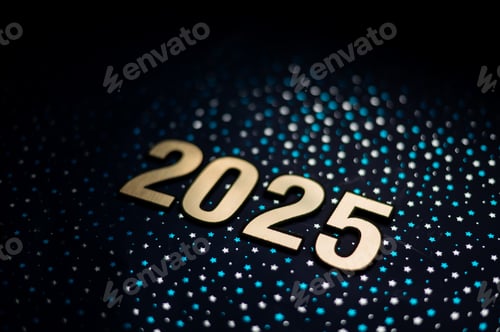 Preview: 2025 text Happy New Year background