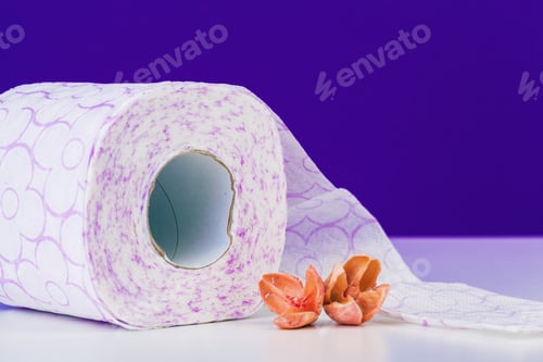 Preview: toilet paper rolls with natural flowers close up