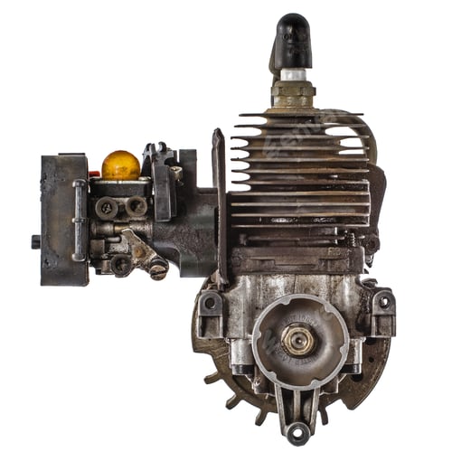 Preview: Old gasoline engine, isolated on white background