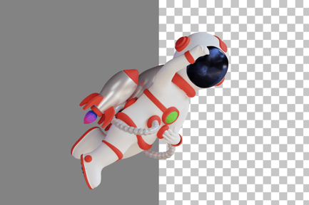 Preview: Astronaut Flying With Rocket 3D Illustration