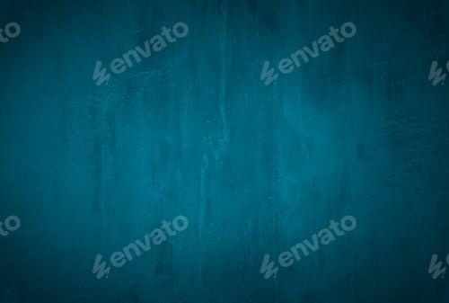 Preview: Vintage grunge blue concrete texture studio wall background with vignette.