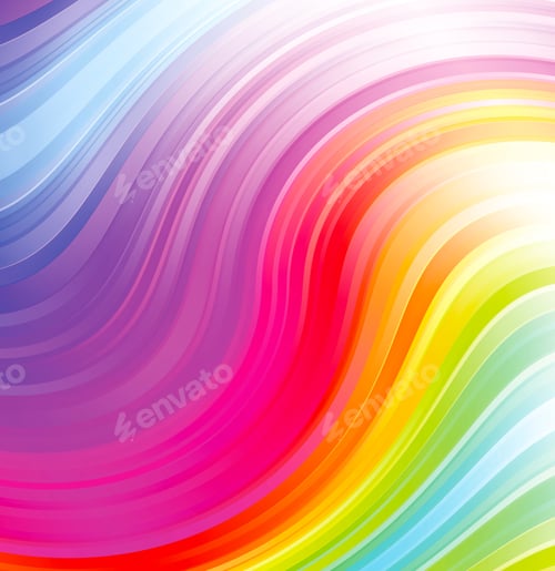 Preview: Abstract background with multicolored wavy stripes