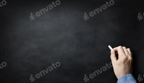 Preview: Blackboard or chalkboard with hand writing in chalk