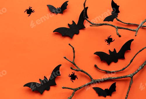 Preview: Collection of Halloween party objects forming a frame