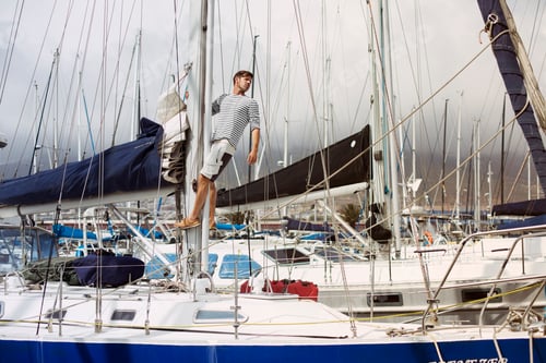 Preview: Man on sailboat, Cape Town, Western Cape, South Africa