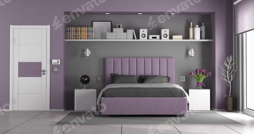 Preview: Purple and gray master bedroom