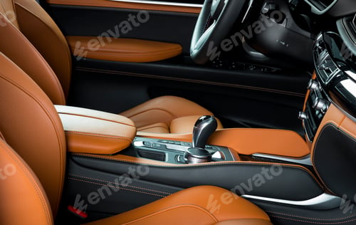 Preview: Car dashboard, modern luxury interior, steering wheel