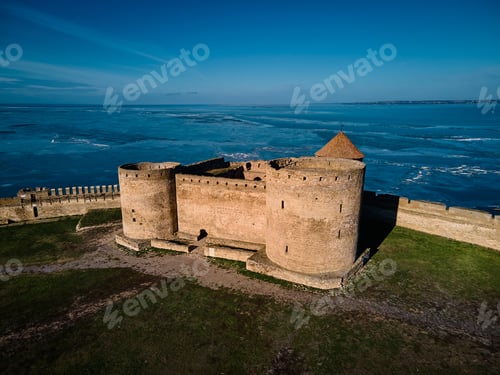 Preview: Aerial view of the Akkerman fortress in Belgorod-Dniester, Ukraine in winter