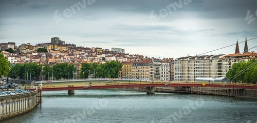 Preview: view from Sona river, Lyon, France