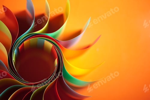 Preview: colored paper structure shaped as the sun