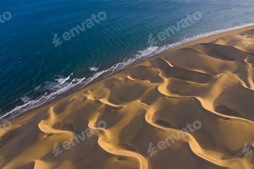 Preview: Aerial Maspalomas dunes view on Gran Canaria, Canary Islands, Spain
