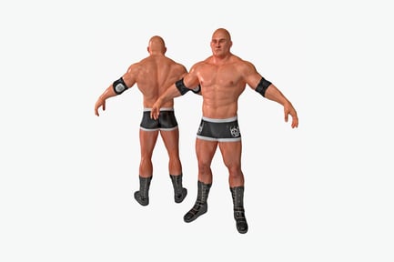Preview: Muscular figure with extended arms in wrestling attire