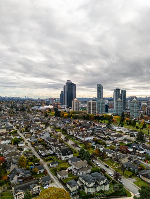 Preview: Aerial View of Burnaby Cityscape and Residential Homes