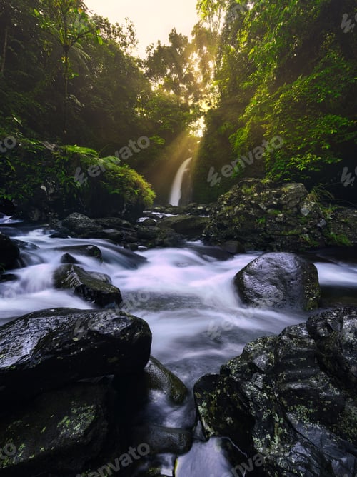 Preview: Beautiful morning view indonesia Panorama Landscape with beauty color