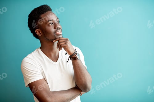Preview: African man's portrait on the colorful background