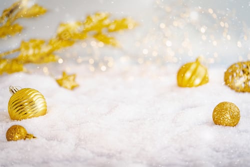 Festive Christmas Ornament in a Winter Setting