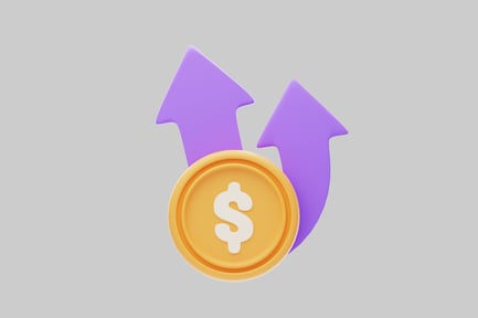 Spring growth finance arrows