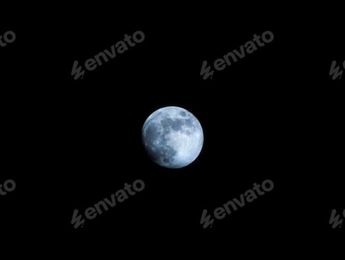 Preview: the moon is illuminated in the dark sky with a plane flying in front