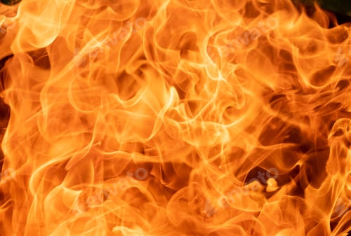 Preview: Flames of fire on black background