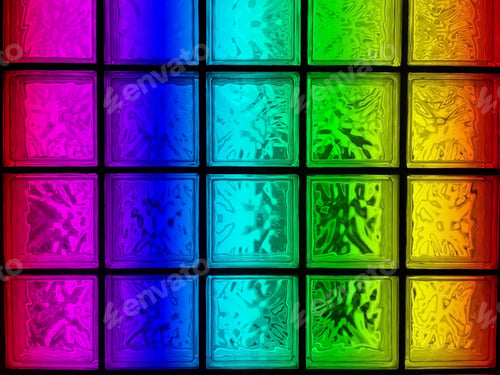 Preview: Rainbow glass blocks