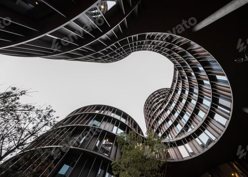 Preview: Close up shots of Axel Towers building view from interior court in Copenhagen