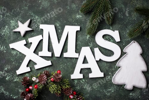 Preview: Christmas background with letters XMAS