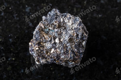 Preview: sample of rough native bismuth mineral on black