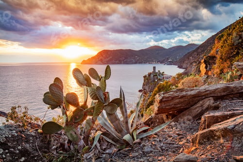 Preview: Vernazza in Cinque Terre, Italy at sunset