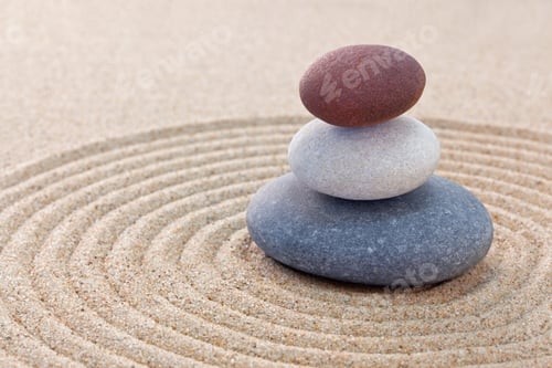 Preview: Three pebble stack zen garden