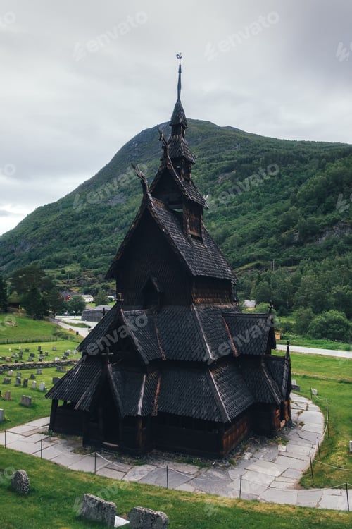 Preview: Old wooden Borgund Stave Church