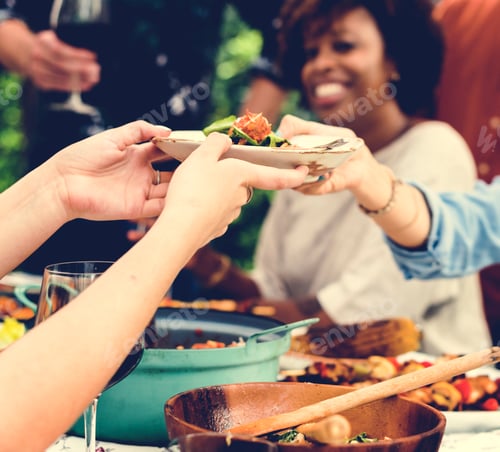 Preview: Group of diverse friends enjoying summer party together