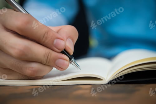 Preview: Man Hand write on the notebook.