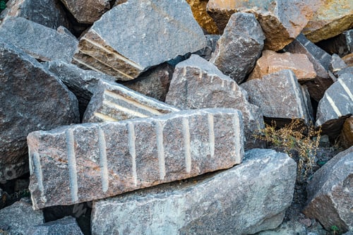 Preview: Stone materials near old flooded stone quarry