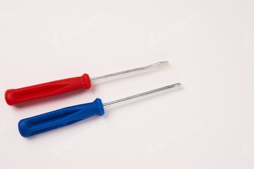 Preview: construction tools screwdrivers on a light background equipment for repair industry