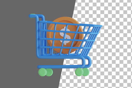 Preview: Coin Cart 3D Icon